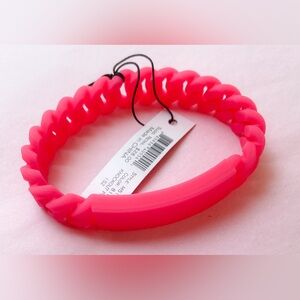 Marc by Marc Jacobs Vibrant Pink Silicone Chain Bracelet